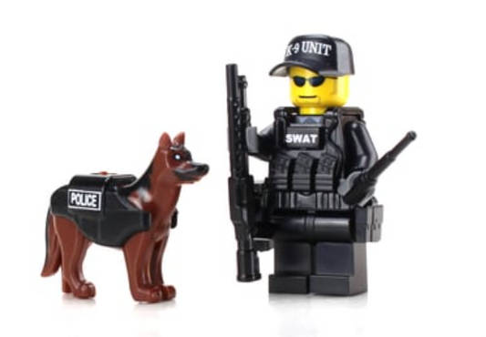 Battle Brick Swat Police Officer K9